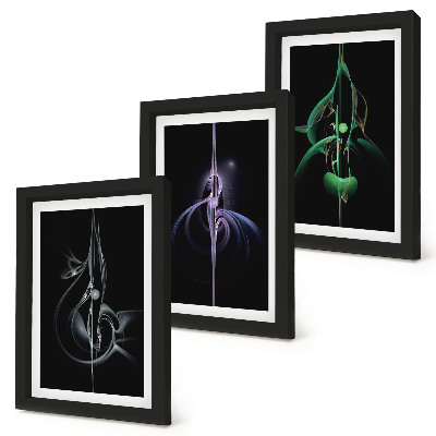 Conjunto de molduras com imagens Padrões abstratos em tons de preto e cor