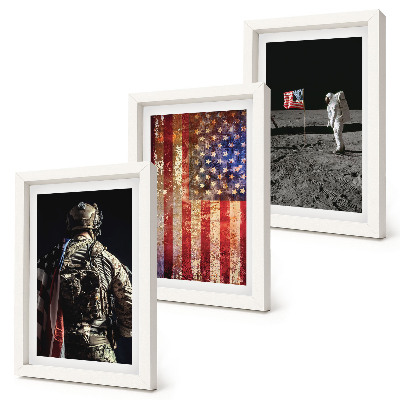 Conjunto de molduras com imagens Símbolos nacionais americanos Bandeira dos EUA