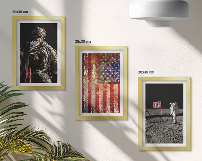 Conjunto de molduras com imagens Símbolos nacionais americanos Bandeira dos EUA