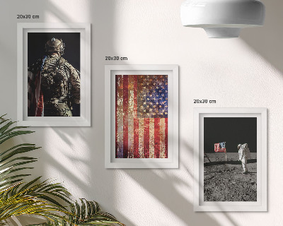 Conjunto de molduras com imagens Símbolos nacionais americanos Bandeira dos EUA