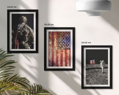 Conjunto de molduras com imagens Símbolos nacionais americanos Bandeira dos EUA