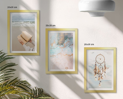 Conjunto de molduras com imagens Livro abstrato de leitura sobre o mar e apanhador de sonhos boho