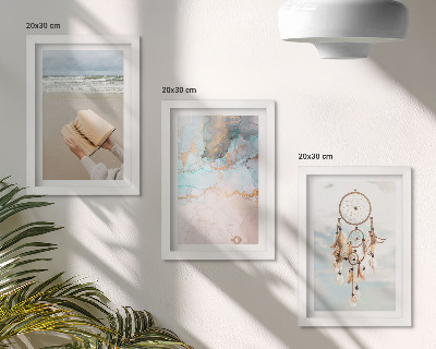Conjunto de molduras com imagens Livro abstrato de leitura sobre o mar e apanhador de sonhos boho