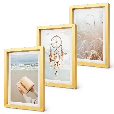 Conjunto de quadros com imagens paisagens tranquilas com vistas delicadas de verão em estilo boho