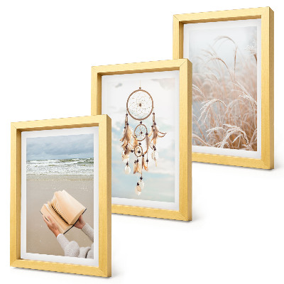 Conjunto de molduras com imagens Paisagens tranquilas, vistas delicadas de verão, estilo boho