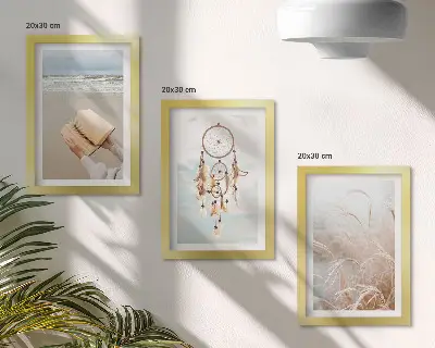 Conjunto de quadros com imagens paisagens tranquilas com vistas delicadas de verão em estilo boho