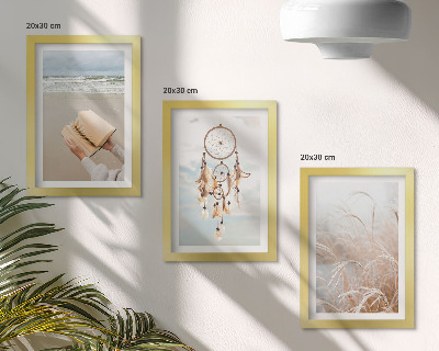 Conjunto de molduras com imagens Paisagens tranquilas, vistas delicadas de verão, estilo boho