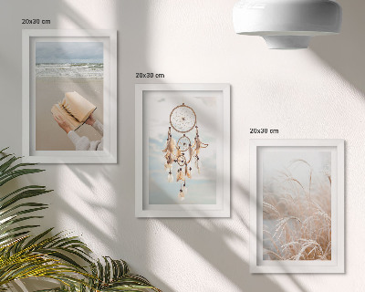 Conjunto de molduras com imagens Paisagens tranquilas, vistas delicadas de verão, estilo boho