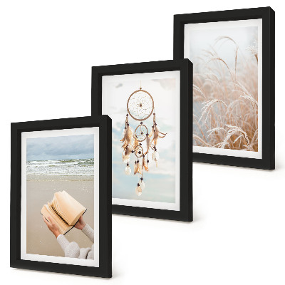 Conjunto de molduras com imagens Paisagens tranquilas, vistas delicadas de verão, estilo boho