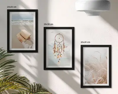 Conjunto de quadros com imagens paisagens tranquilas com vistas delicadas de verão em estilo boho