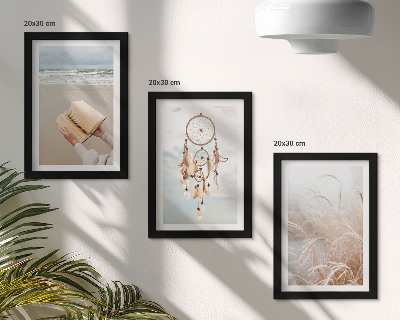 Conjunto de molduras com imagens Paisagens tranquilas, vistas delicadas de verão, estilo boho