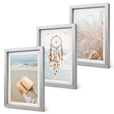 Conjunto de molduras com imagens Paisagens tranquilas, vistas delicadas de verão, estilo boho