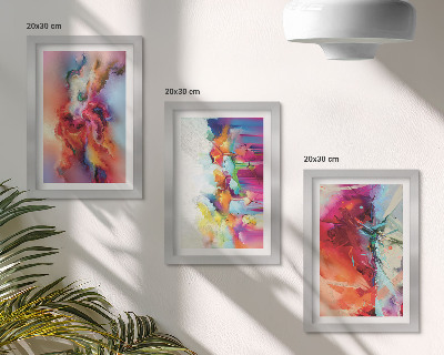 Conjunto de molduras com imagens Abstrações coloridas com formas e figuras dinâmicas.