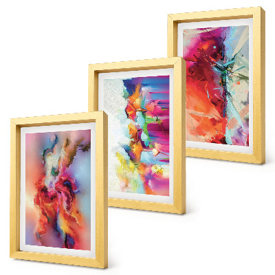 Conjunto de molduras com imagens Abstrações coloridas com formas e figuras dinâmicas.
