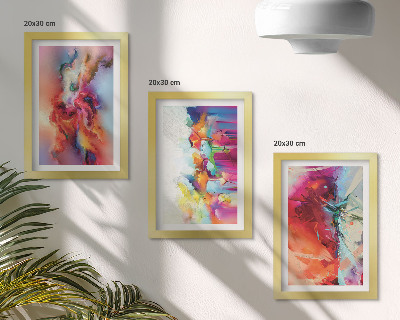 Conjunto de molduras com imagens Abstrações coloridas com formas e figuras dinâmicas.