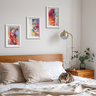 Conjunto de molduras com imagens Abstrações coloridas com formas e figuras dinâmicas.