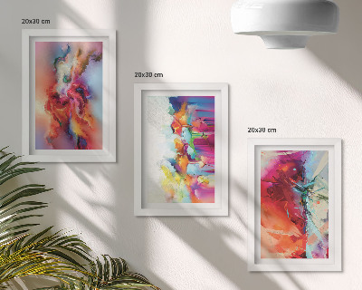 Conjunto de molduras com imagens Abstrações coloridas com formas e figuras dinâmicas.