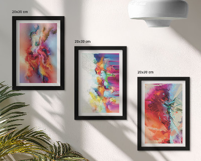 Conjunto de molduras com imagens Abstrações coloridas com formas e figuras dinâmicas.