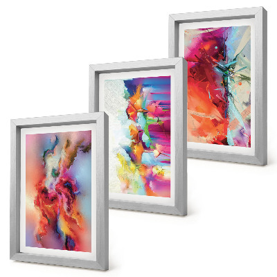 Conjunto de molduras com imagens Abstrações coloridas com formas e figuras dinâmicas.
