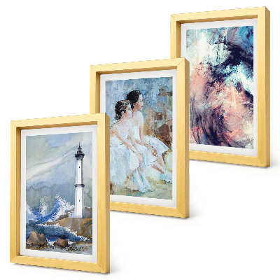 Conjunto de molduras com imagens Farol abstrato pintado e dançarinos