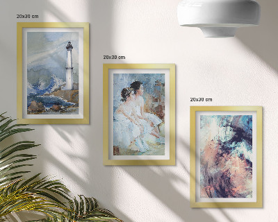 Conjunto de molduras com imagens Farol abstrato pintado e dançarinos