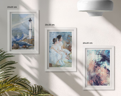 Conjunto de molduras com imagens Farol abstrato pintado e dançarinos