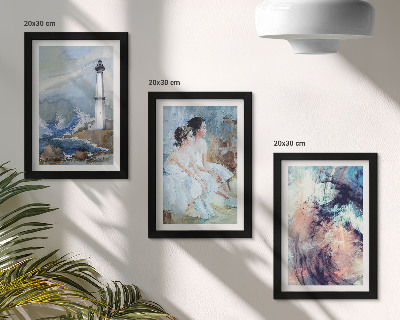 Conjunto de molduras com imagens Farol abstrato pintado e dançarinos