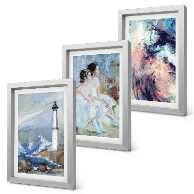 Conjunto de molduras com imagens Farol abstrato pintado e dançarinos