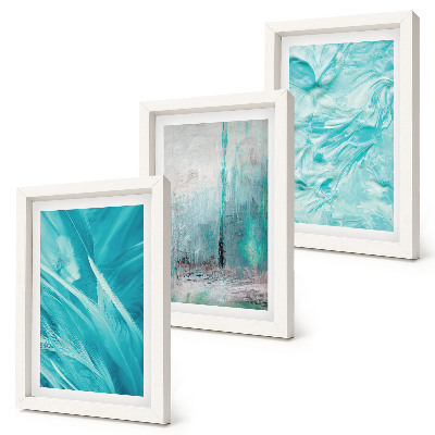 Conjunto de molduras com imagens Tons de azul em delicados padrões abstratos