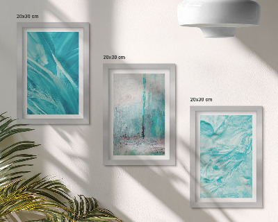 Conjunto de molduras com imagens Tons de azul em delicados padrões abstratos