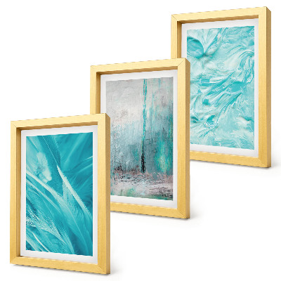 Conjunto de molduras com imagens Tons de azul em delicados padrões abstratos