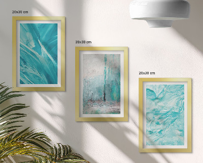 Conjunto de molduras com imagens Tons de azul em delicados padrões abstratos