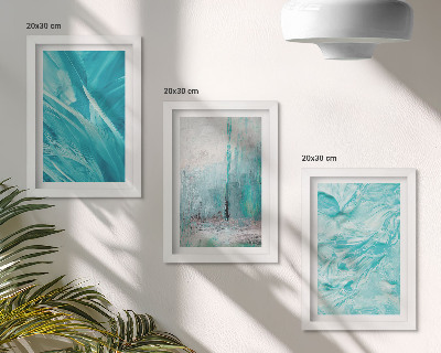 Conjunto de molduras com imagens Tons de azul em delicados padrões abstratos