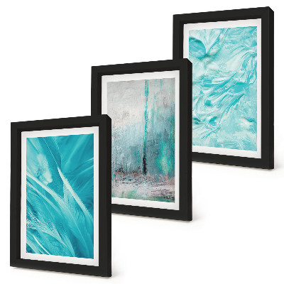 Conjunto de molduras com imagens Tons de azul em delicados padrões abstratos