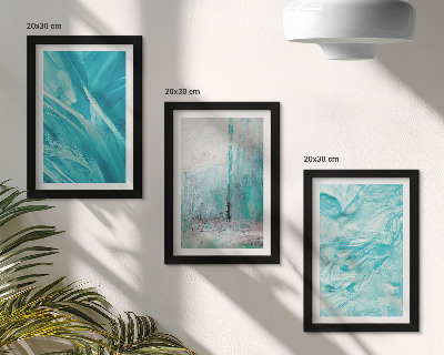 Conjunto de molduras com imagens Tons de azul em delicados padrões abstratos