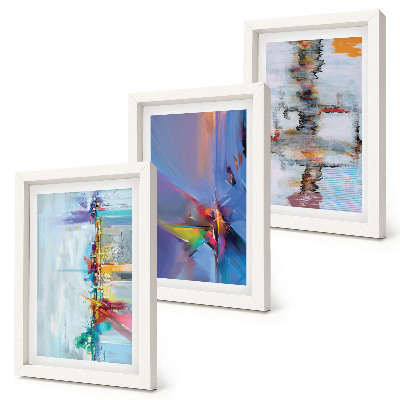 Tríptico com moldura Estilo de pintura de composições abstratas