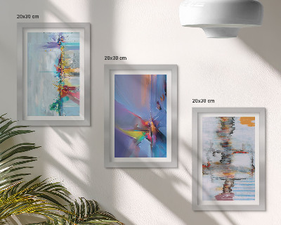 Tríptico com moldura Estilo de pintura de composições abstratas