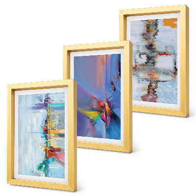 Tríptico com moldura Estilo de pintura de composições abstratas
