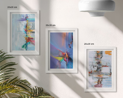 Tríptico com moldura Estilo de pintura de composições abstratas