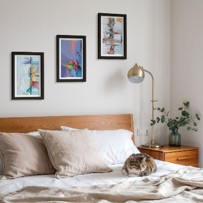 Tríptico com moldura Estilo de pintura de composições abstratas