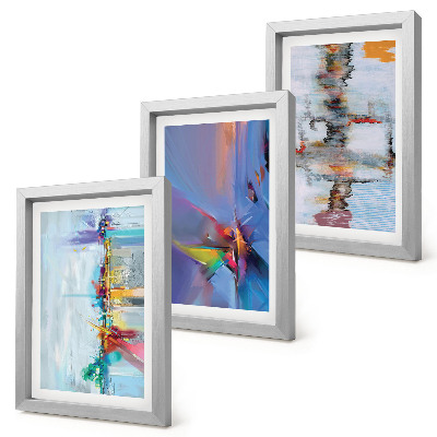 Tríptico com moldura Estilo de pintura de composições abstratas