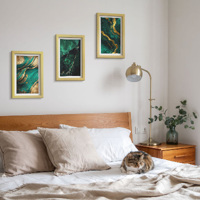 Conjunto de 3 quadros decorativos Padrões abstratos elegantes em pedra