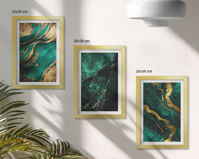 Conjunto de 3 quadros decorativos Padrões abstratos elegantes em pedra