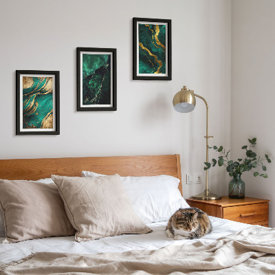 Conjunto de 3 quadros decorativos Padrões abstratos elegantes em pedra