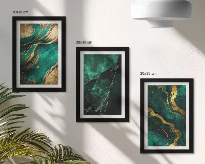 Conjunto de 3 quadros decorativos com padrões abstratos elegantes em pedra