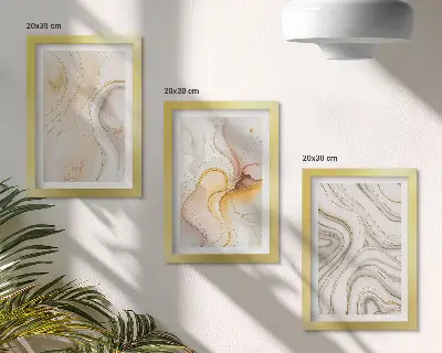Conjunto de quadros com imagens com padrões abstratos aconchegantes e motivos elegantes