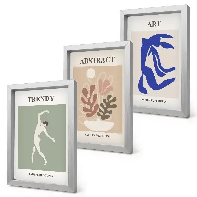 Conjunto de molduras com imagens com figuras e plantas no estilo de Henri Matisse