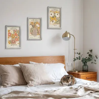 Conjunto de 3 quadros decorativos com estampas florais de Amsterdã, Paris e Londres