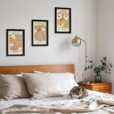 Conjunto de 3 quadros decorativos com estampas florais de Amsterdã, Paris e Londres