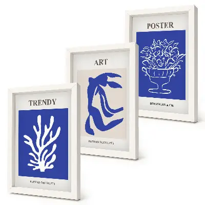 Conjunto de Quadros de Arte Abstrata de Henri Matisse com molduras e imagens